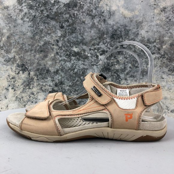 Propet Women's Size 8.5M Helen Tan Leather Hook & Loop Open Toe Sandals W0605 - Picture 6 of 14